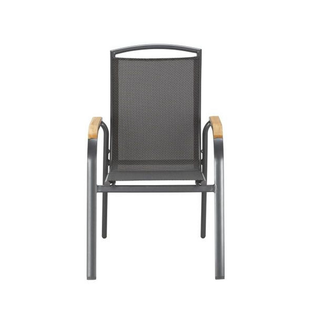 Thumbnail - Ambia Garden Stapelsessel, Anthrazit, Schwarz, Holz, Metall, Textil, Teakholz, massiv, Rundrohr, Flachrohr, 58x91 cm, Fs...