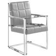 ARMLEHNSTUHL  in Eisen Lederlook  - Schwarz, Trend, Textil/Metall (55/92/63cm) - Ambia Home