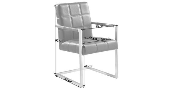 ARMLEHNSTUHL  in Eisen Lederlook  - Schwarz, Trend, Textil/Metall (55/92/63cm) - Ambia Home