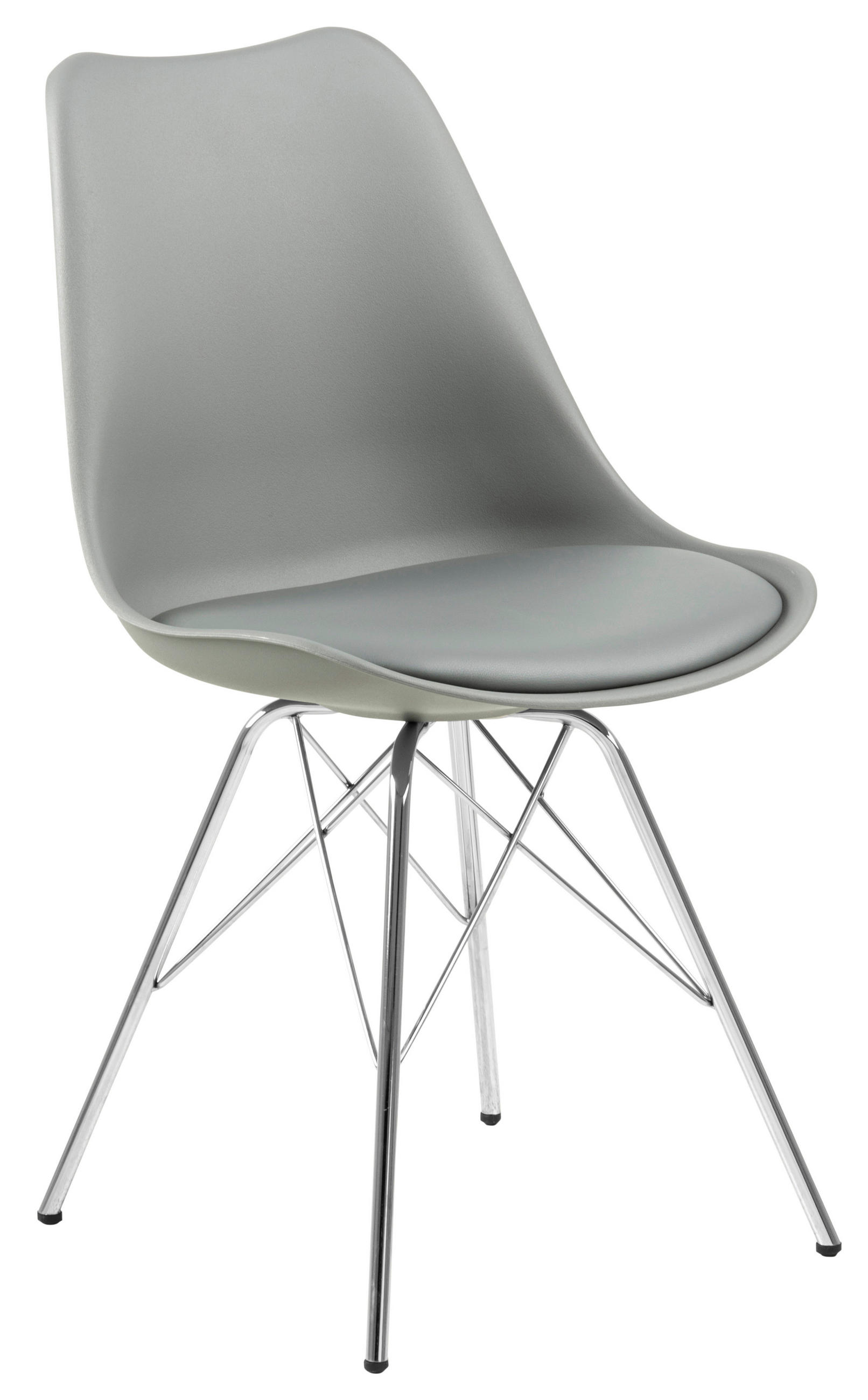 STUHL  Typenauswahl   - Chromfarben/Grau, Trend, Kunststoff/Textil (48,5/85,5/54cm) - Carryhome