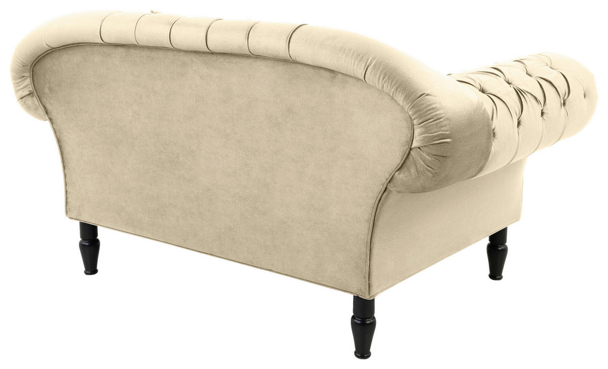 XXL-SESSEL in Velours Beige  - Beige/Schwarz, Design, Holz/Textil (180/94/103cm) - MID.YOU