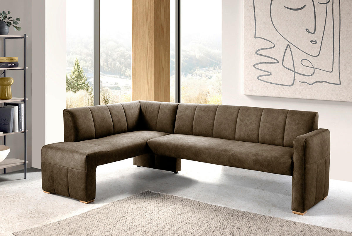 UGAONA KLUPA  braon   - braon, Moderno, drvo/tekstil (245/159cm) - Livetastic