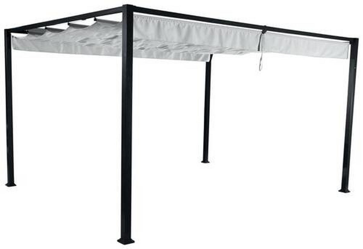 PAVILLON 400/223/300 cm Aluminium, Stahl  - Anthrazit/Hellgrau, KONVENTIONELL, Textil/Metall (400/223/300cm) - Siena Garden