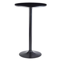 BISTROTISCH Metall  - Schwarz, Modern, Holzwerkstoff/Metall (60/100cm) - MID.YOU