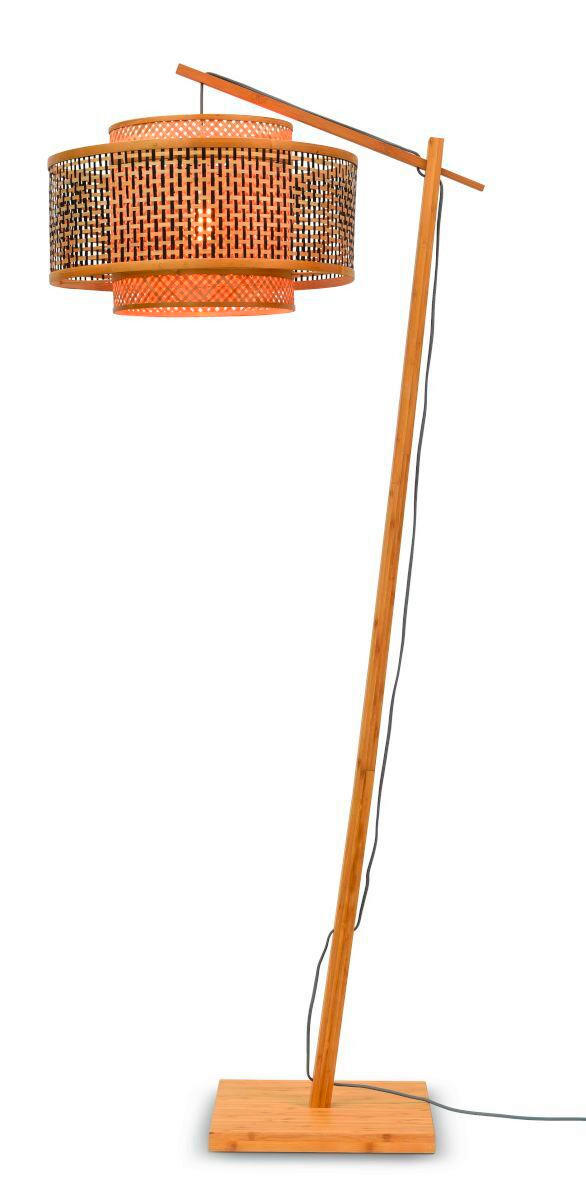 GOLVLAMPA GOOD&MOJO     - svart/naturfärgad, Trend, trä (176/50/73cm) - Good & Mojo