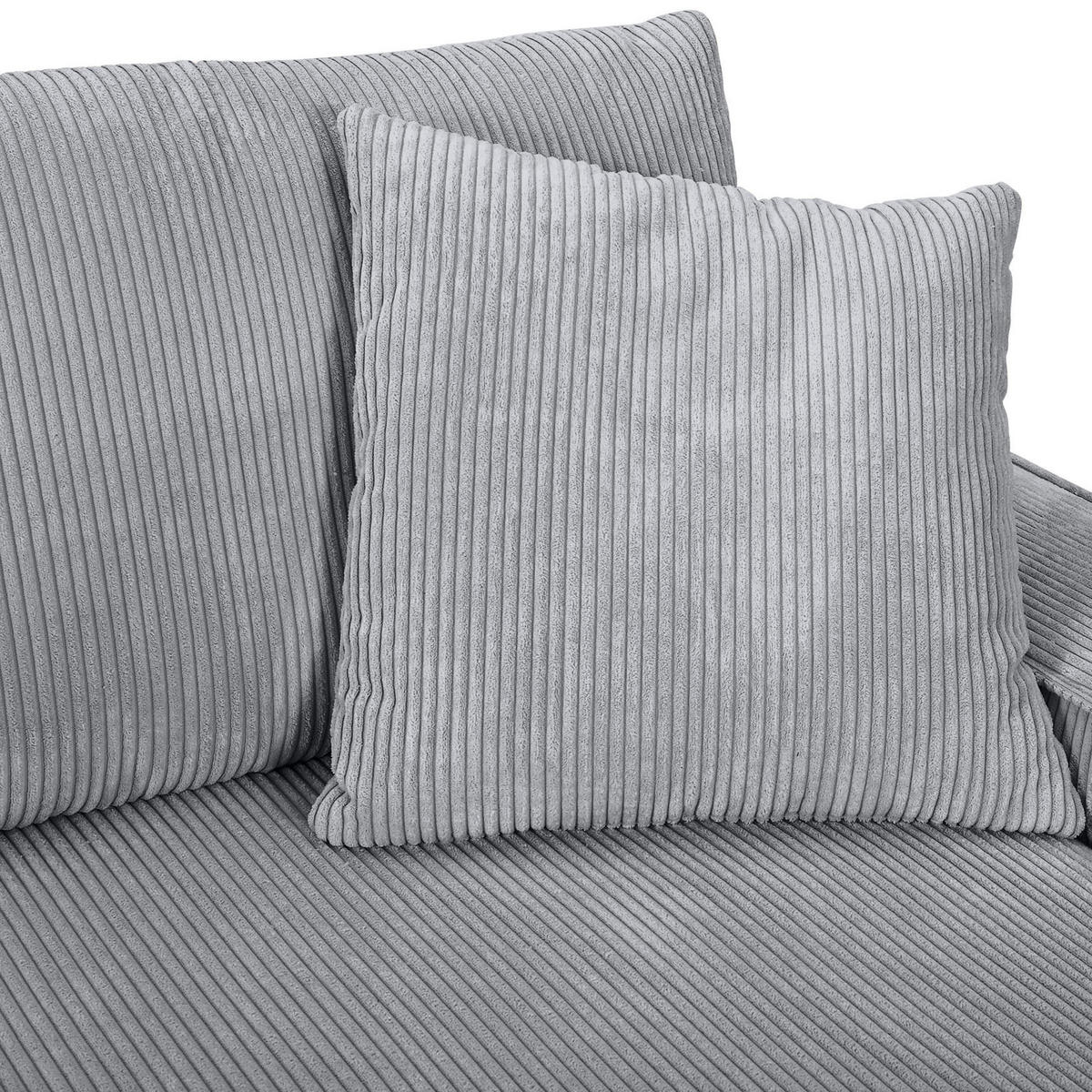 HÖRNSOFFA i manchester ljusgrå  - ljusgrå/svart, Klassisk, textil/plast (250/153cm) - MID.YOU