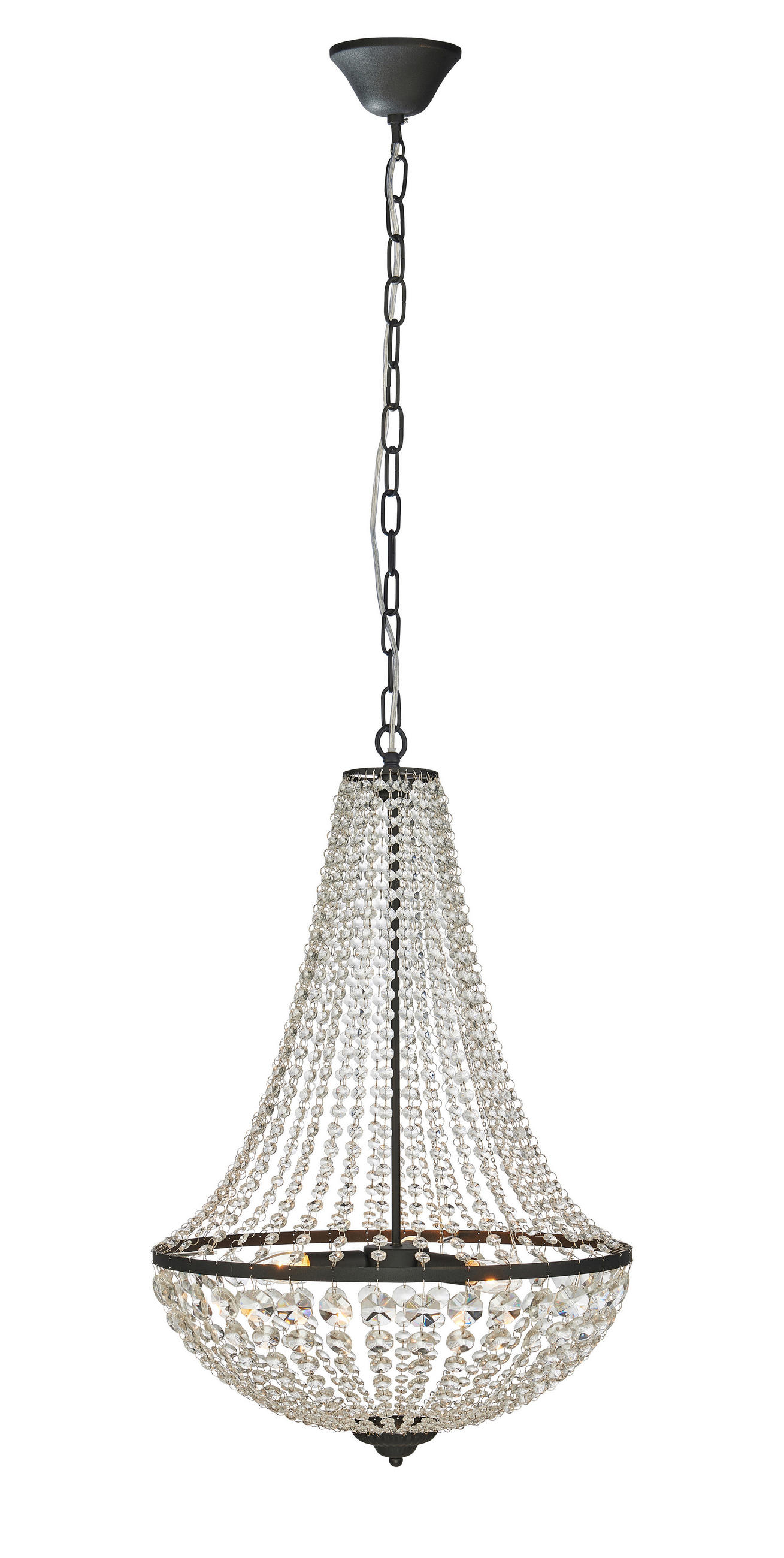 KRONLEUCHTER 50/68 cm   - Klar/Schwarz, Basics, Glas/Metall (50/68cm) - Markslöjd