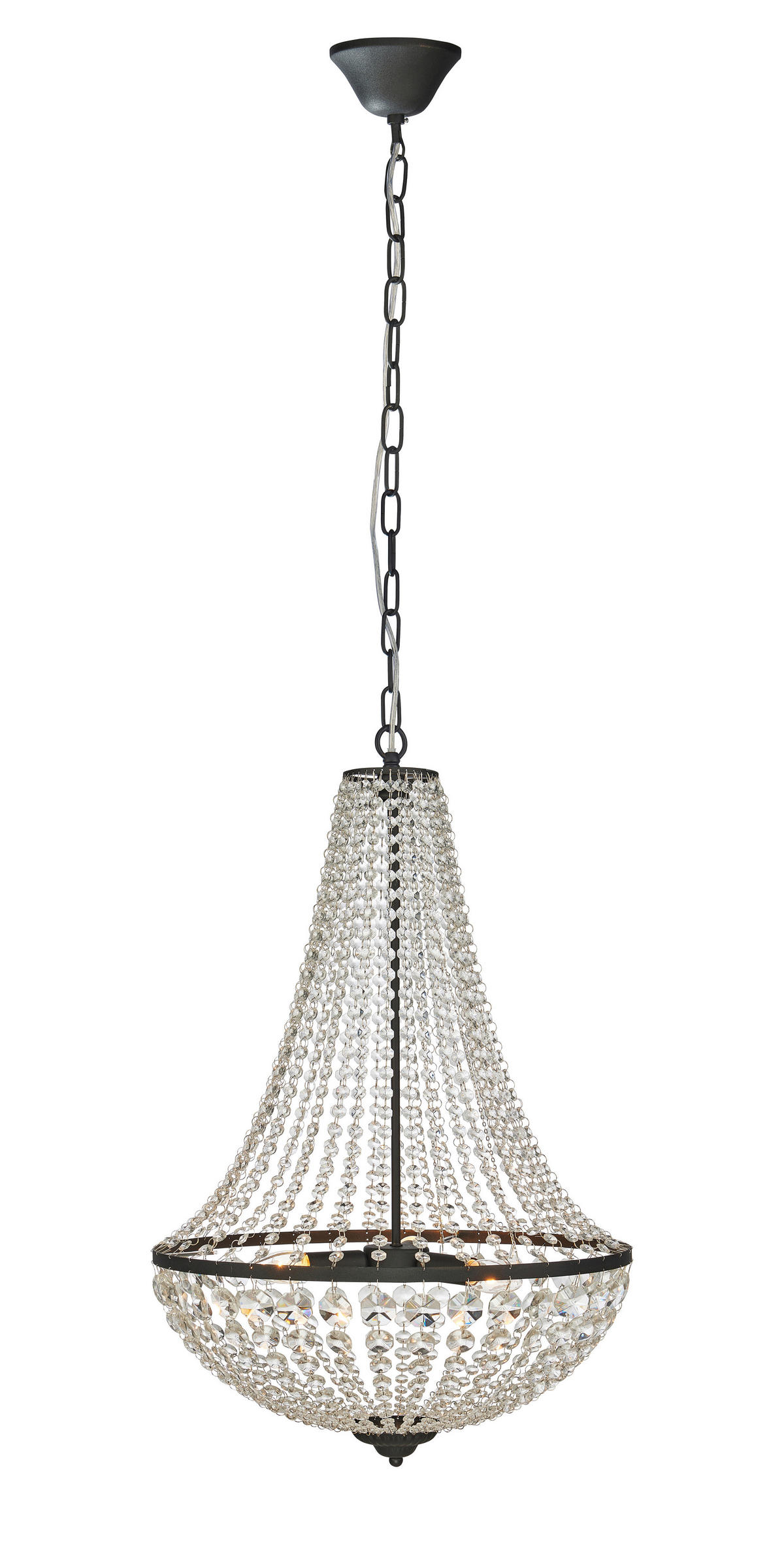 KRONLEUCHTER 50/68 cm   - Klar/Schwarz, Basics, Glas/Metall (50/68cm) - Markslöjd