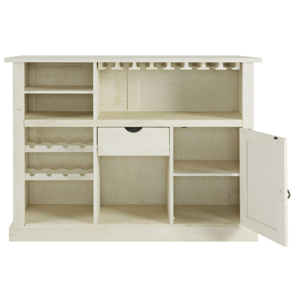 BAR fehér  - fehér, Romantik / Landhaus, fa (140/104/48cm) - MID.YOU