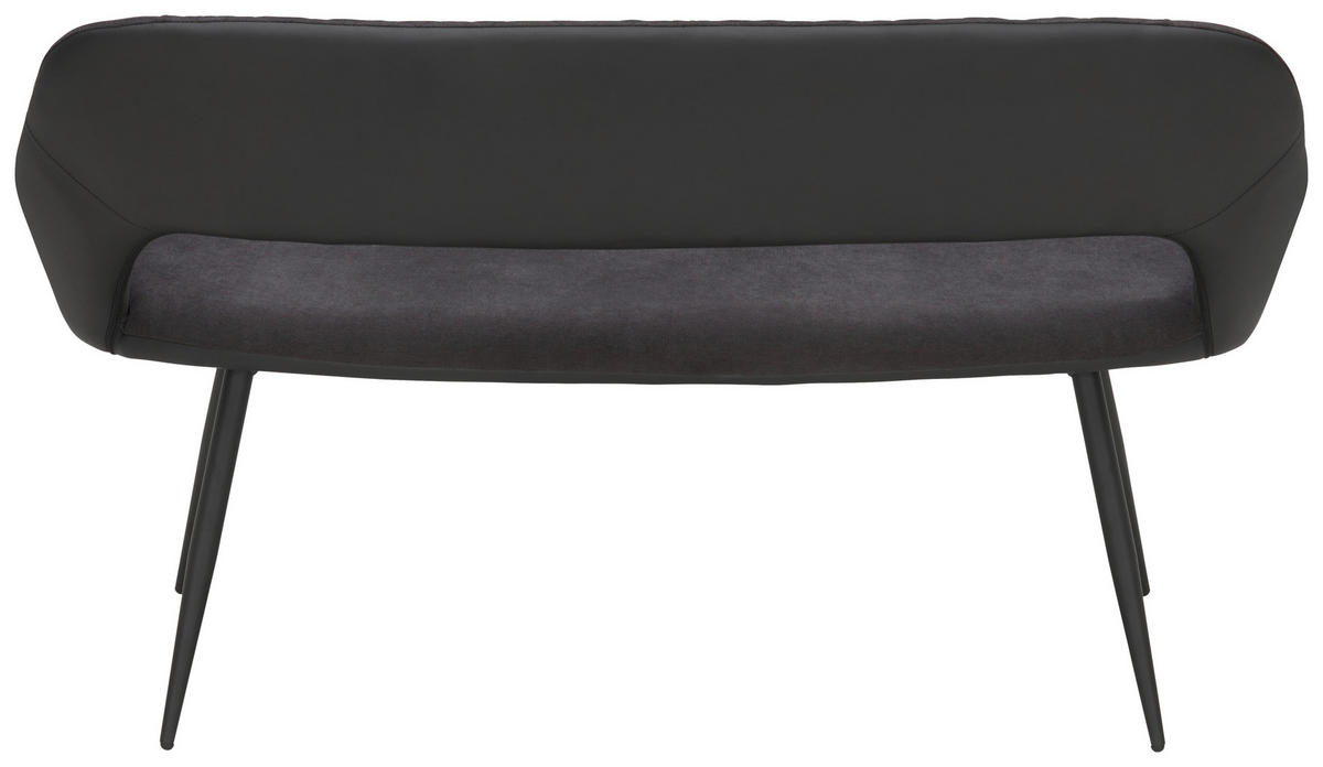 SITZBANK in Metall, Textil Anthrazit, Schwarz  - Anthrazit/Schwarz, Design, Textil/Metall (140/80/62cm) - Carryhome