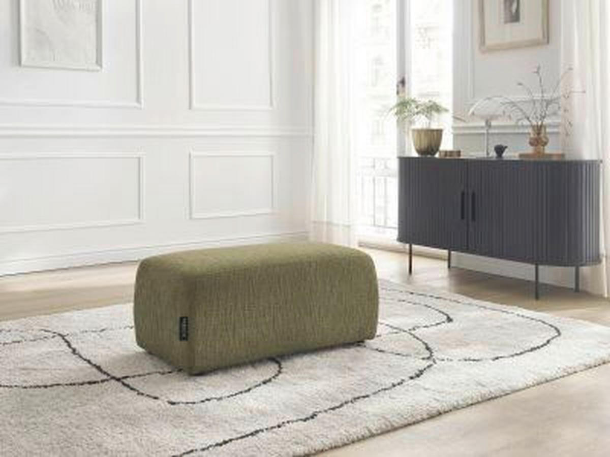 HOCKER ATILLA Struktur Grün  - Schwarz/Grün, MODERN, Kunststoff/Textil (92/44/48cm)