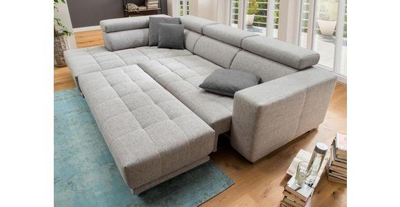 ECKSOFA in Chenille Braun  301/207 cm  - Chromfarben/Braun, Design, Textil (301/207cm) - Xora
