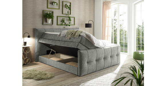 BOXSPRINGBETT 180/200 cm  in Grau  - Schwarz/Grau, KONVENTIONELL, Kunststoff/Textil (180/200cm) - Esposa