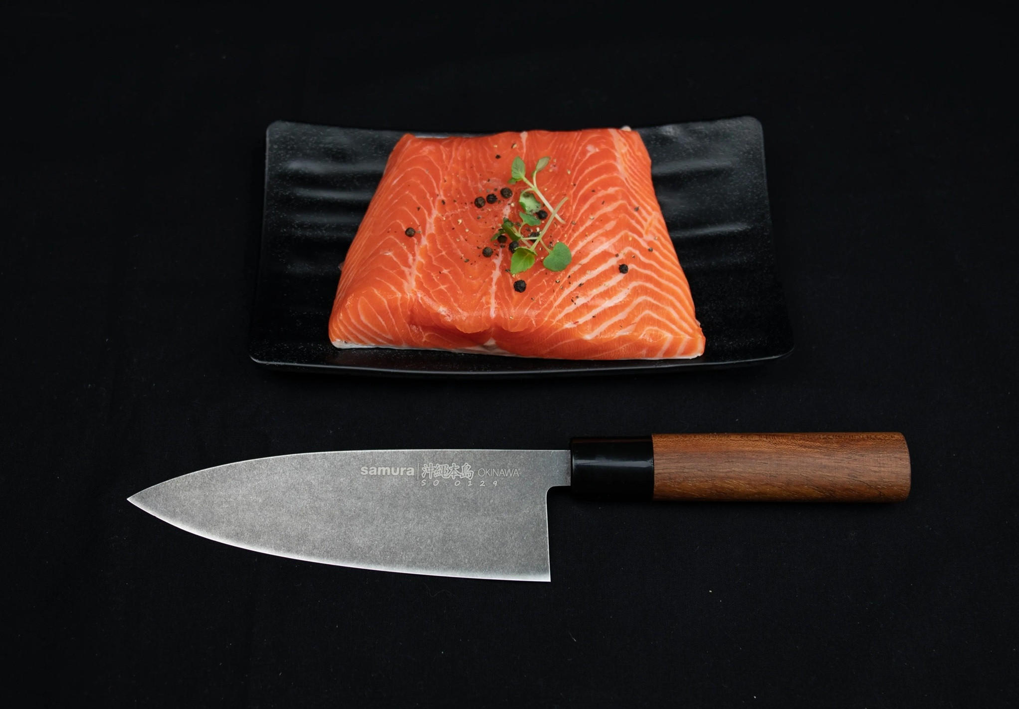 KUHINJSKI NOŽ  Okinawa 32,6/5,4/2,3 cm           nerjaveče jeklo - črna/rjava, Basics, kovina/les (32,6/5,4/2,3cm) - Samura