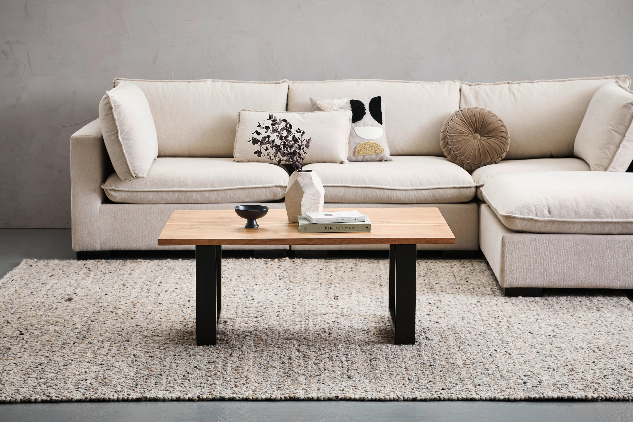 COUCHTISCH Akazie Hartholz rechteckig Schwarz, Akaziefarben  - Schwarz/Akaziefarben, Natur, Holz/Metall (115/75/45cm) - Livetastic