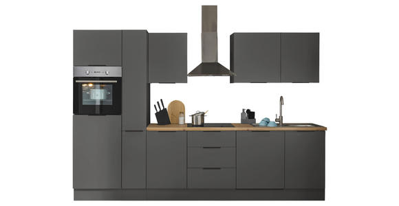 KÜCHENBLOCK in Graphitfarben - Schwarz/Graphitfarben, Basics, Holzwerkstoff/Metall (310/211/60cm) - Xora