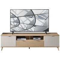 TV-ELEMENT - Kaschmir/Chromfarben, Basics, Holzwerkstoff/Metall (210/56/44cm) - Stylife
