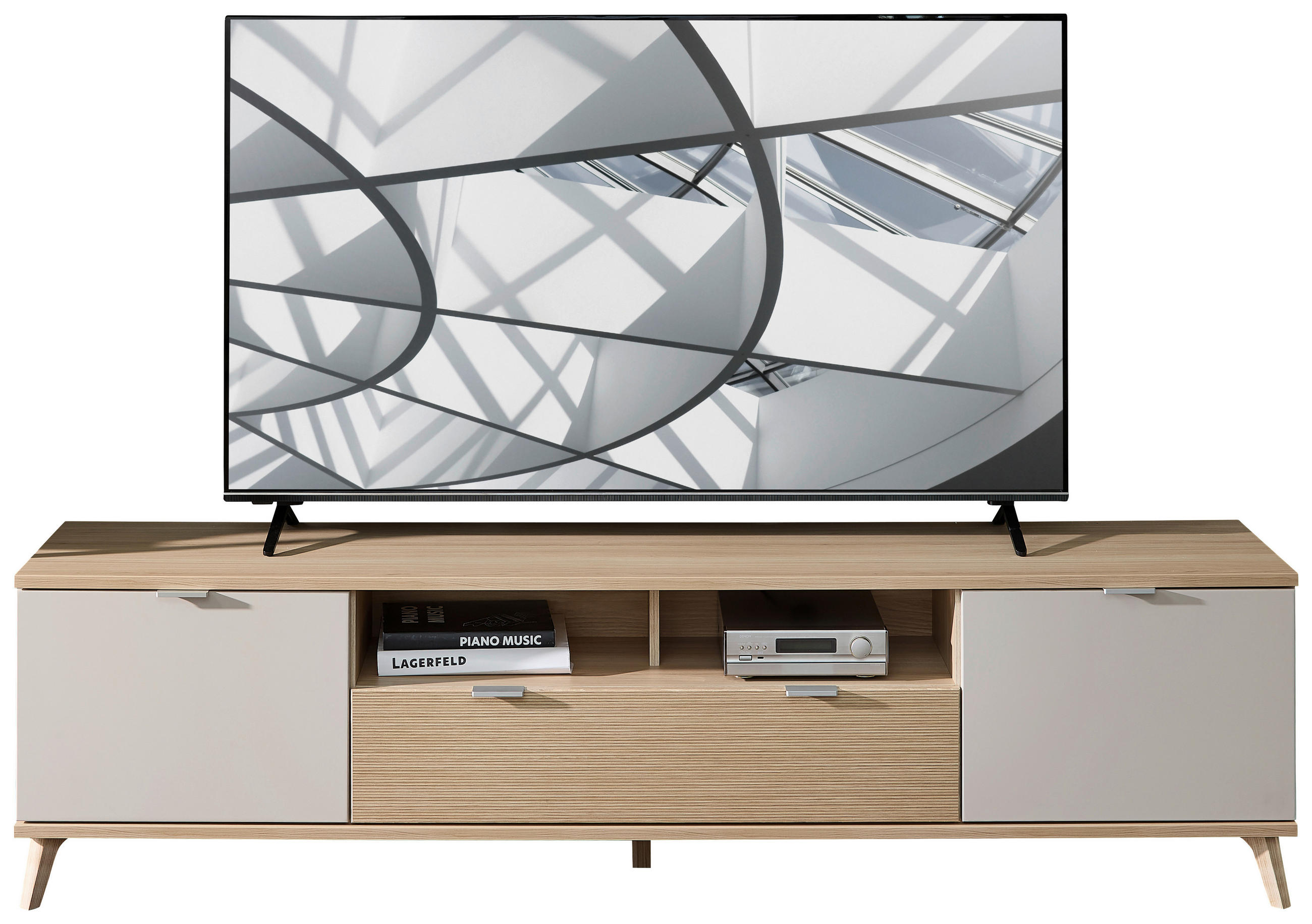 Stylife KOMODA POD TELEVIZI, barvy dubu, kašmírová, 210/56/44 cm