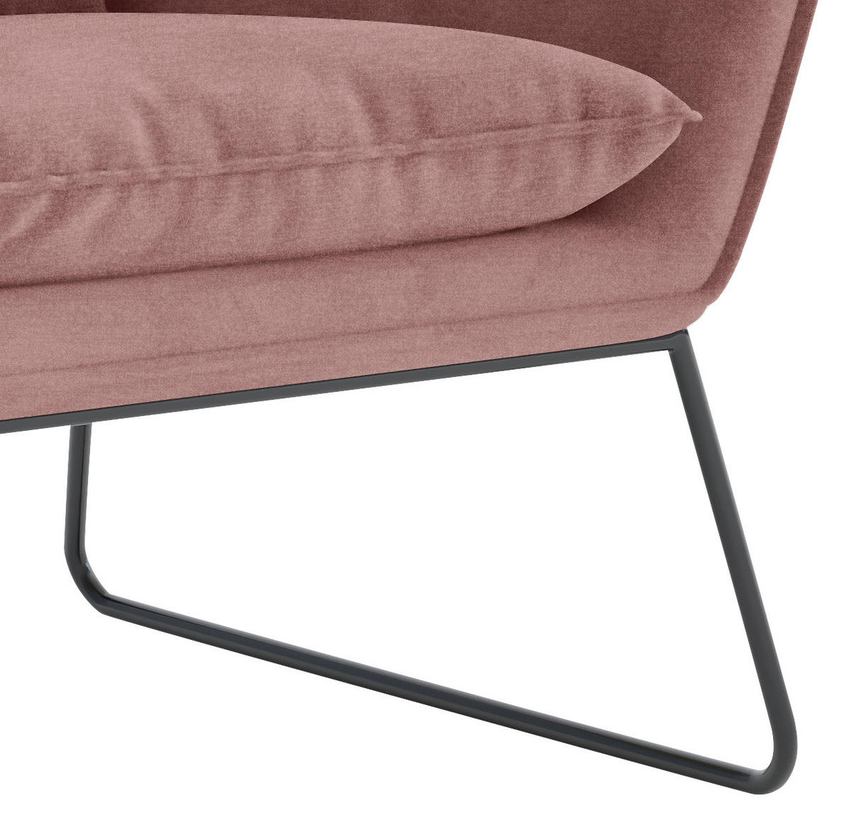 SESSEL in Flachgewebe Altrosa  - Schwarz/Altrosa, Design, Textil/Metall (78/85/85cm) - Livetastic