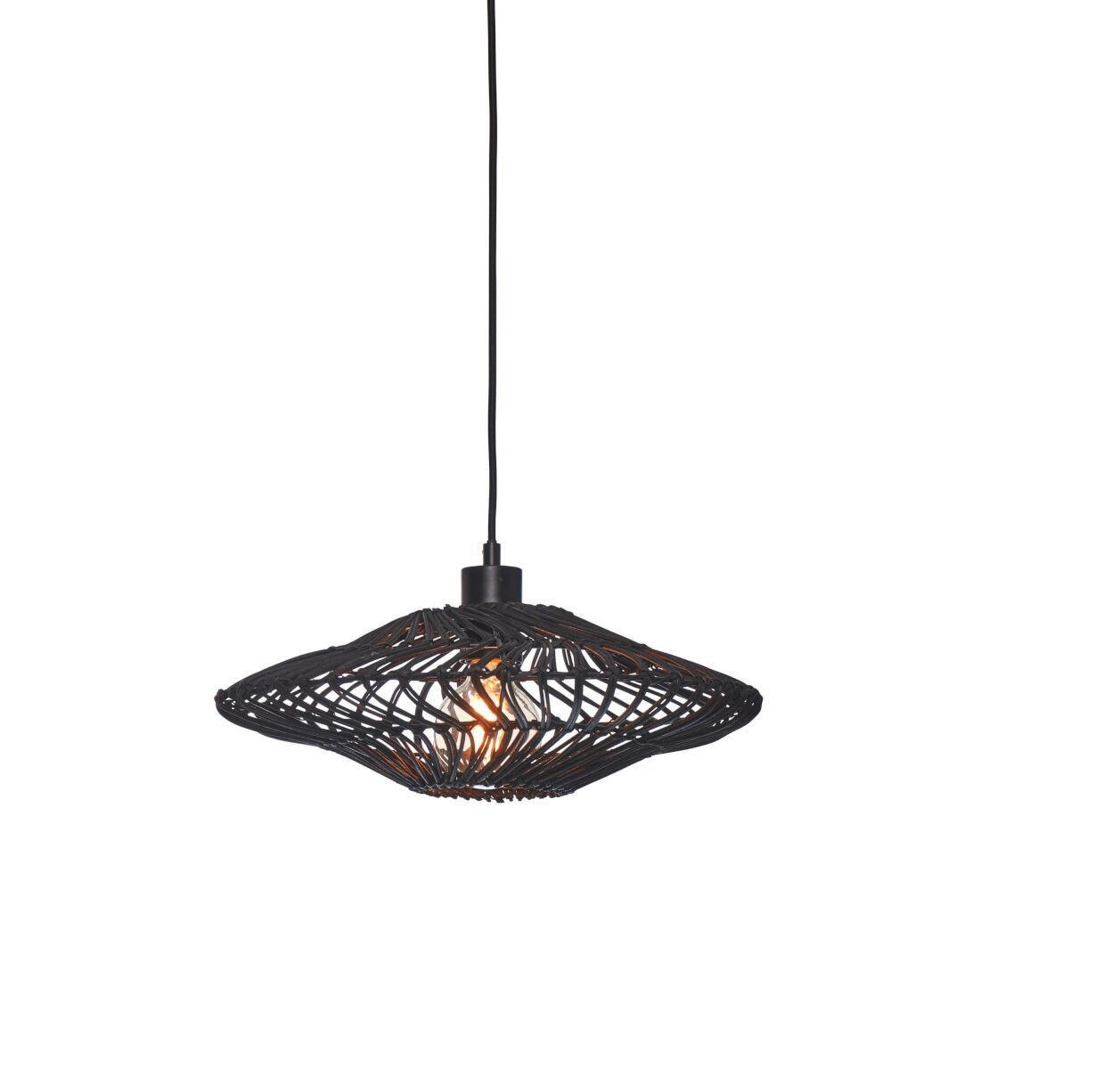 HÄNGELEUCHTE GOOD&MOJO  40/12 cm   - Schwarz, Trend, Naturmaterialien (40/12cm) - Good & Mojo