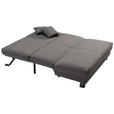 SCHLAFSOFA mit Relaxfunktion Flachgewebe Grau Zierkissen, Bettkasten, Schlaffunktion, Relaxfunktion  - Schwarz/Grau, Design, Metall (160/85/100cm) - Carryhome