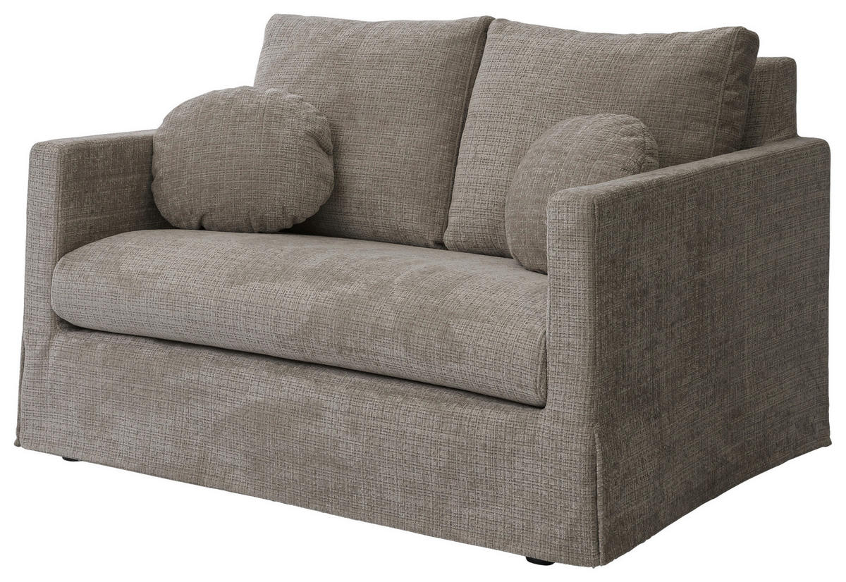 2-SITZER-SOFA PAPHOS in Chenille Braun  - Schwarz/Braun, Design, Kunststoff/Textil (140/89/95cm) - P & B