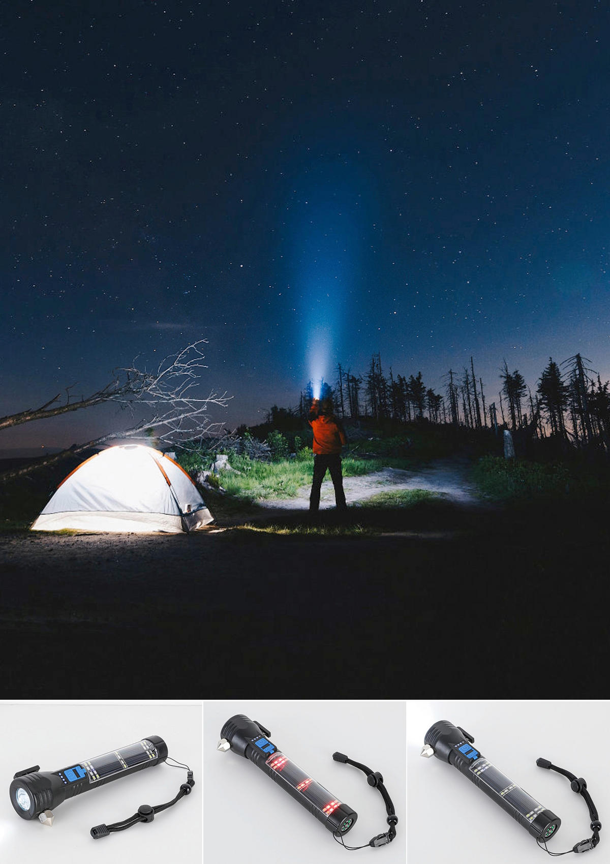 ELEMLÁMPA - fekete/áttetsző, Basics, műanyag/fém (20/3,2/4,5cm) - Boxxx