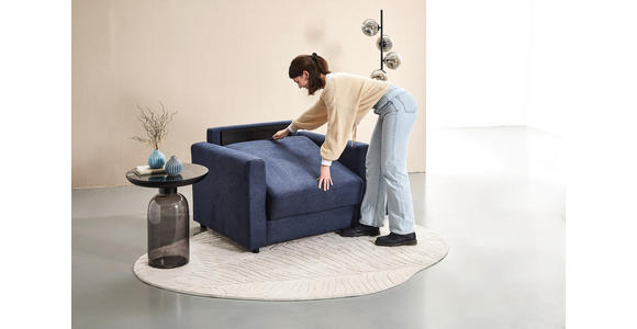 SCHLAFSESSEL Webstoff Dunkelblau    - Schwarz/Dunkelblau, KONVENTIONELL, Textil (104/85/90cm) - Xora