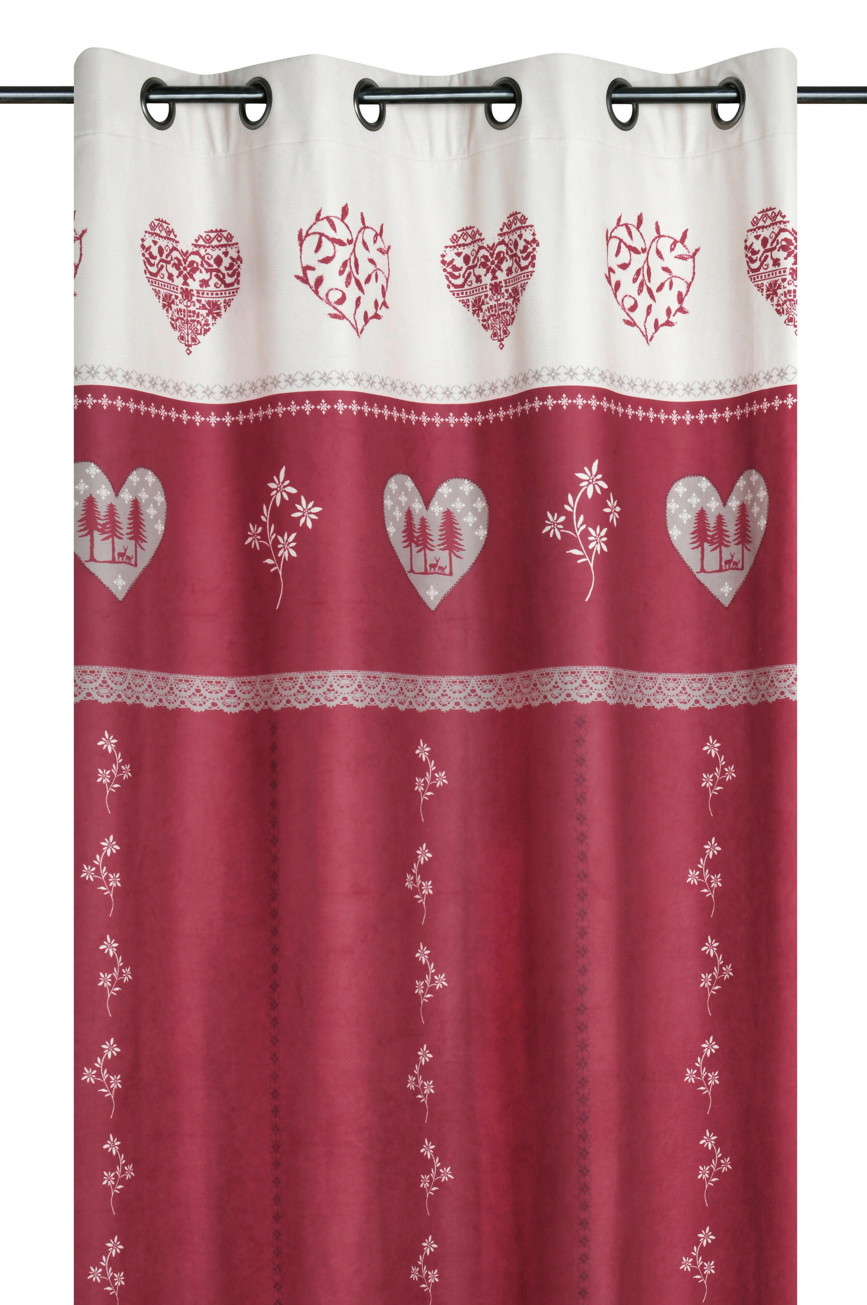 GOTOVA TANKA ZAVESA crvena  140/260 cm  - crvena, Osnovno, tekstil (140/260cm)