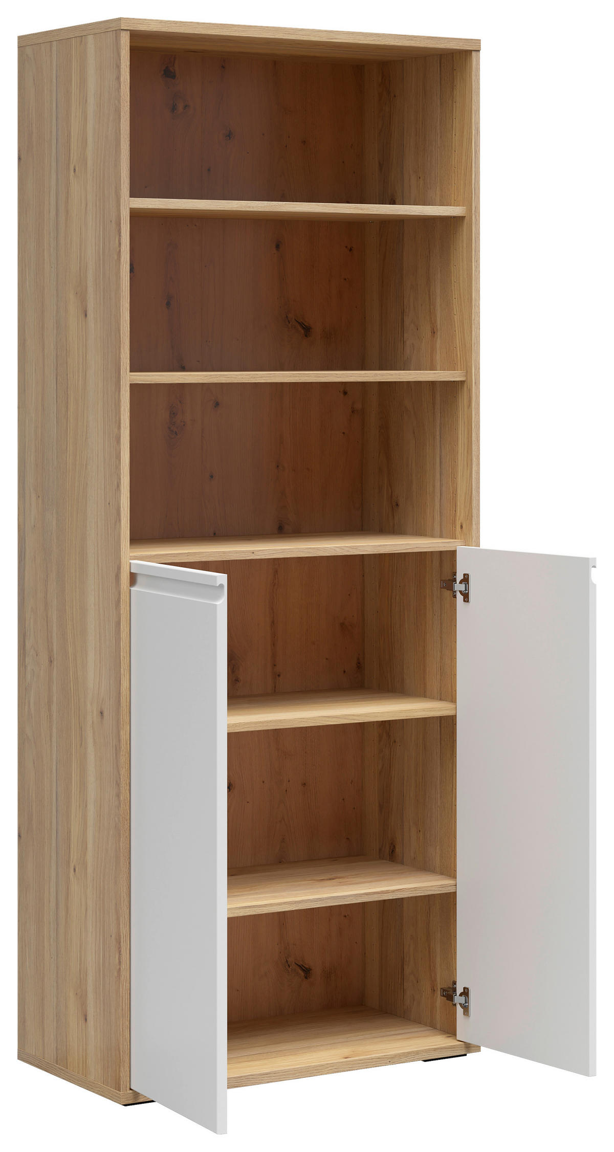 AKTENSCHRANK Weiß, Eichefarben  - Eichefarben/Weiß, KONVENTIONELL, Holzwerkstoff (80/198/41cm) - Carryhome