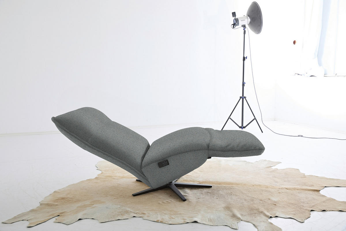 RELAXSESSEL in Textil Dunkelgrau  - Dunkelgrau/Schwarz, Modern, Textil/Metall (90/106/96cm) - Chilliano