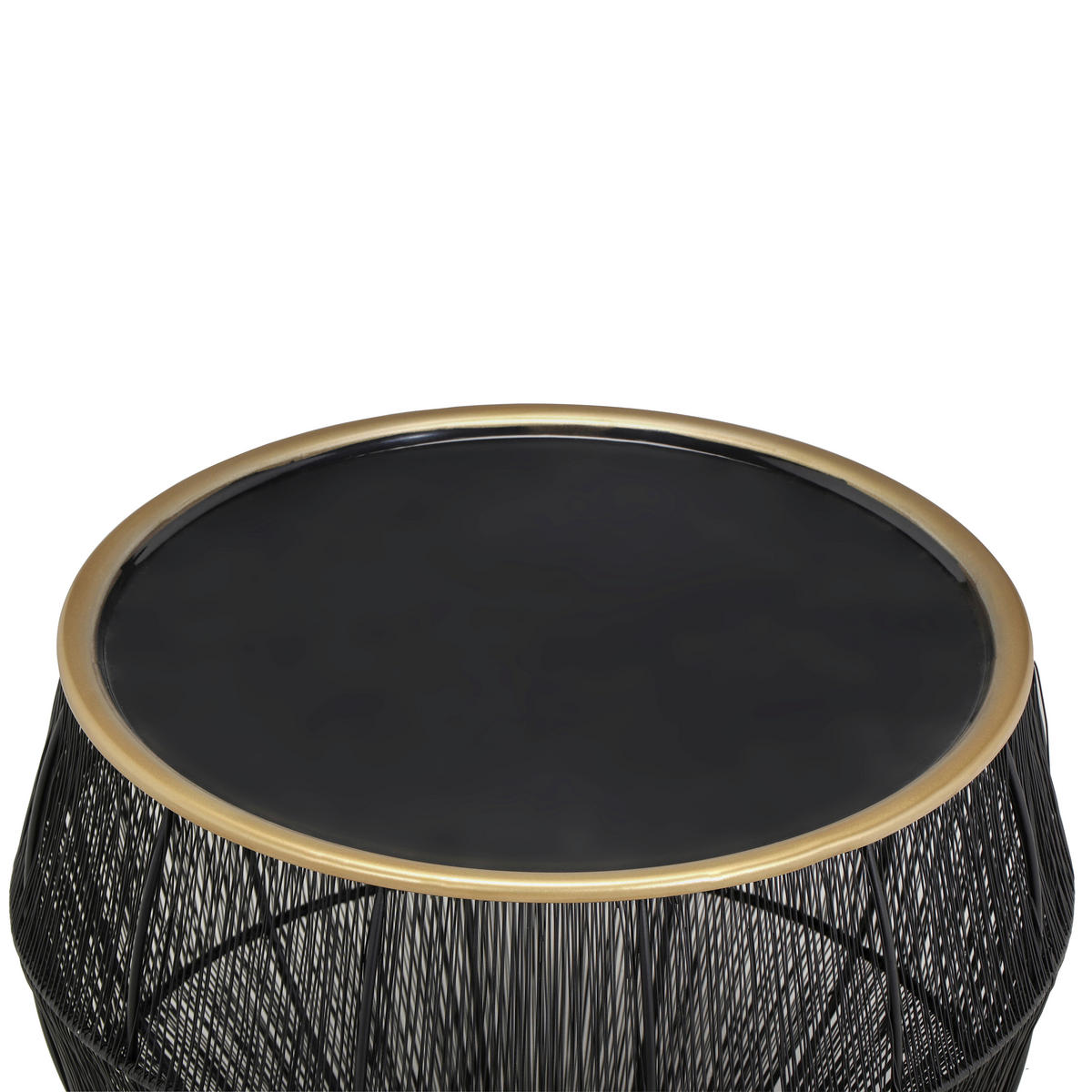 BEISTELLTISCHSET rund Schwarz, Goldfarben  - Goldfarben/Schwarz, MODERN, Metall - Milino