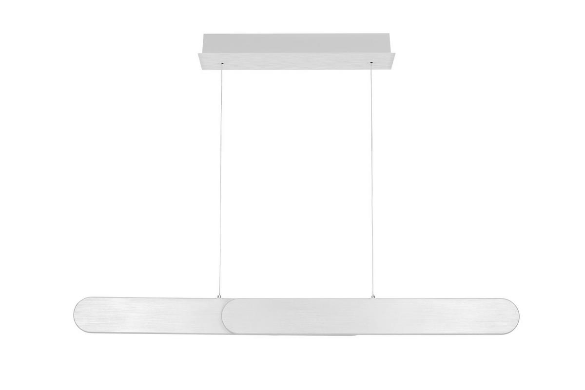 ZÁVESNÉ LED SVIETIDLO, 115/7,5/150 cm  - strieborná, Design, kov (115/7,5/150cm) - Dieter Knoll