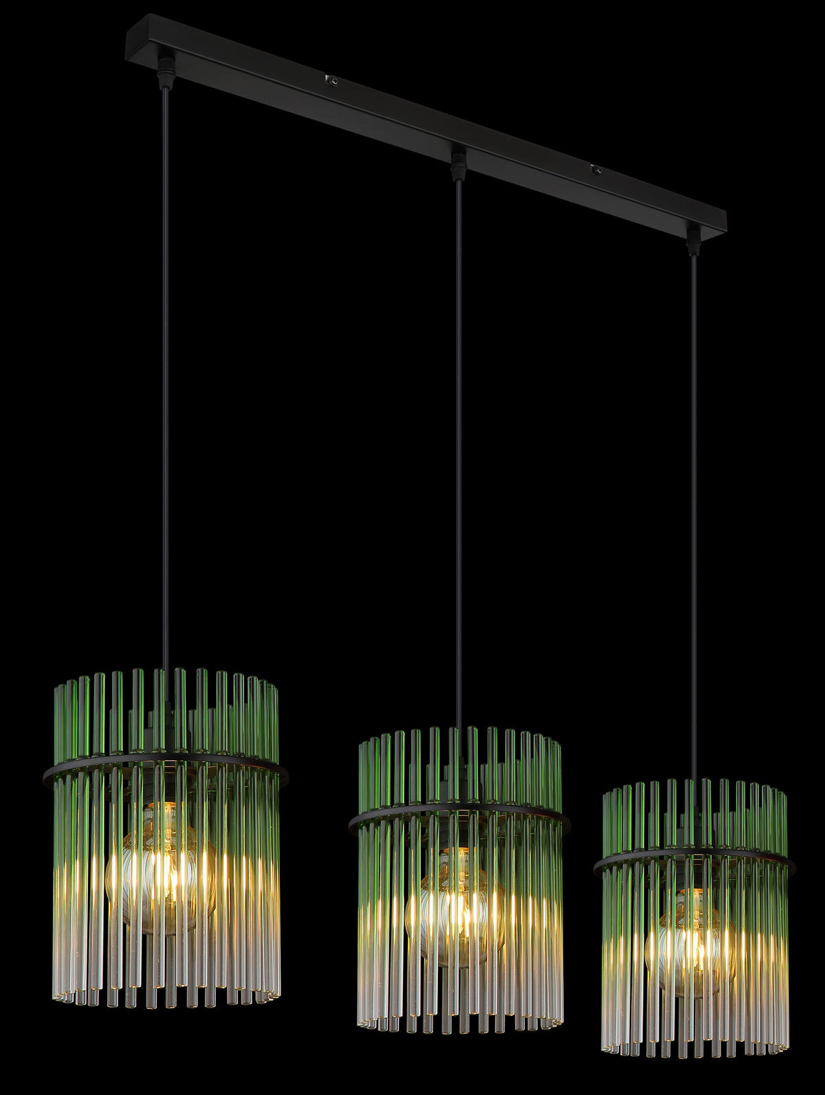 HÄNGELEUCHTE GORLEY 80/20/140 cm   - Klar/Schwarz, LIFESTYLE, Glas/Kunststoff (80/20/140cm) - Globo