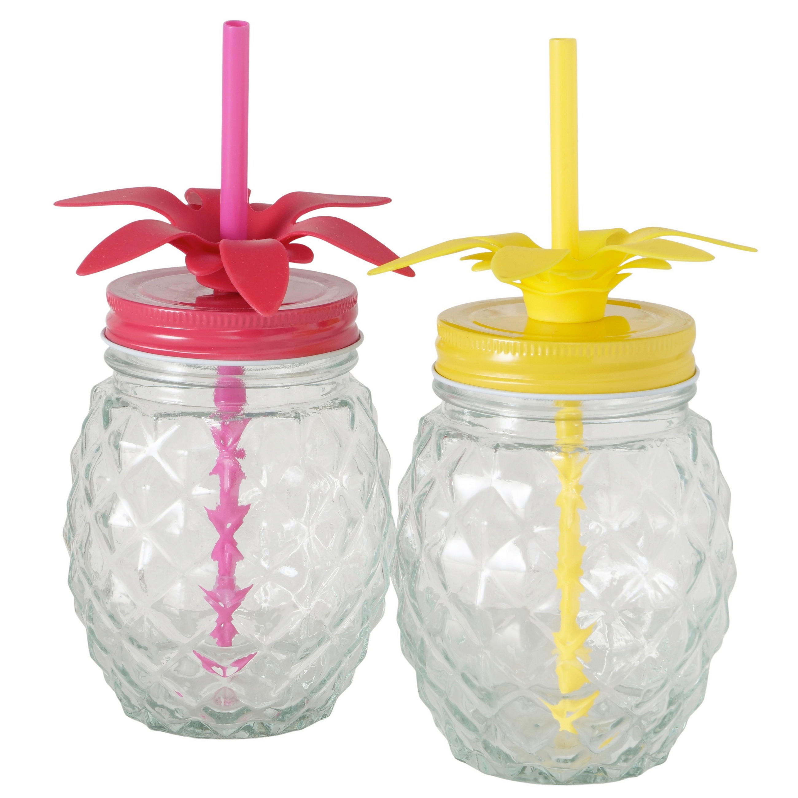 BECHER  - Gelb/Kirschrot, Basics, Glas/Kunststoff (10,5/10,5/19,5cm)