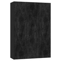 DREHTÜRENSCHRANK  in Graphitfarben, Schwarz  - Silberfarben/Graphitfarben, Design, Holzwerkstoff/Metall (152/220/40cm) - Jutzler