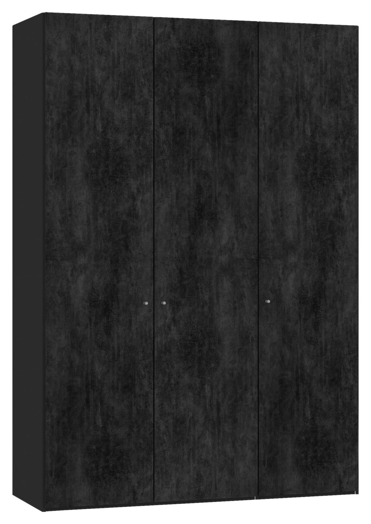 DREHTÜRENSCHRANK  in Graphitfarben, Schwarz  - Silberfarben/Graphitfarben, Design, Holzwerkstoff/Metall (152/220/40cm) - Jutzler