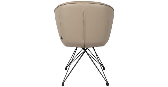 ARMLEHNSTUHL  in Eisen Echtleder pigmentiert  - Taupe/Schwarz, Design, Leder/Metall (59,5/83,5/63,5cm) - Belluti