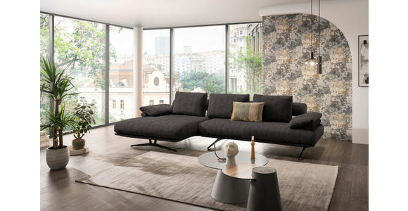 ECKSOFA in Chenille Dunkelbraun 168/334 cm - Dunkelbraun/Schwarz, Design, Textil/Metall (168/334cm) - Dieter Knoll