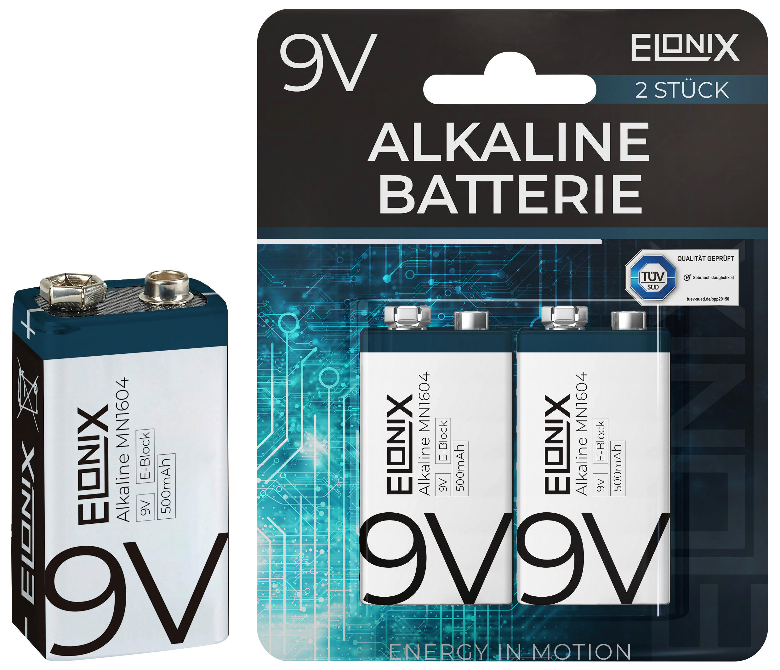 Batterie Alkaline 9V 2 Stk.