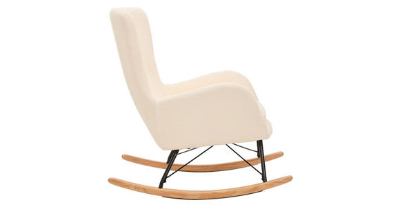 SCHAUKELSTUHL in Teddystoff Creme  - Creme/Naturfarben, LIFESTYLE, Holz/Textil (71/94/91cm) - Novel