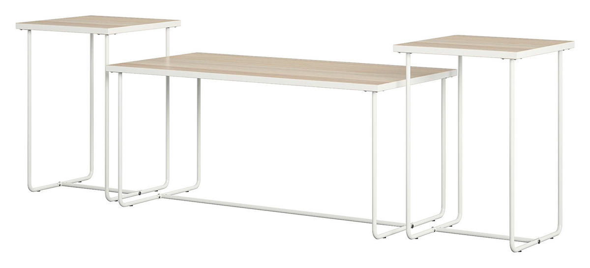 COUCHTISCH Dante 99/57/49 cm Naturfarben, Weiß  - Naturfarben/Weiß, Design, Holzwerkstoff/Metall (99/57/49cm) - MID.YOU