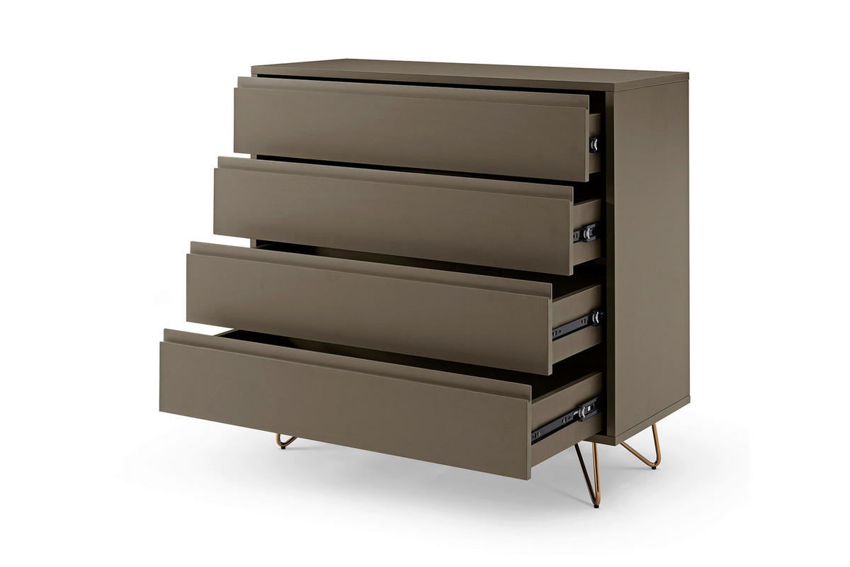 KOMMODE  in 90/90/40 cm  - Messingfarben/Grau, Design, Holzwerkstoff/Metall (90/90/40cm) - Livetastic