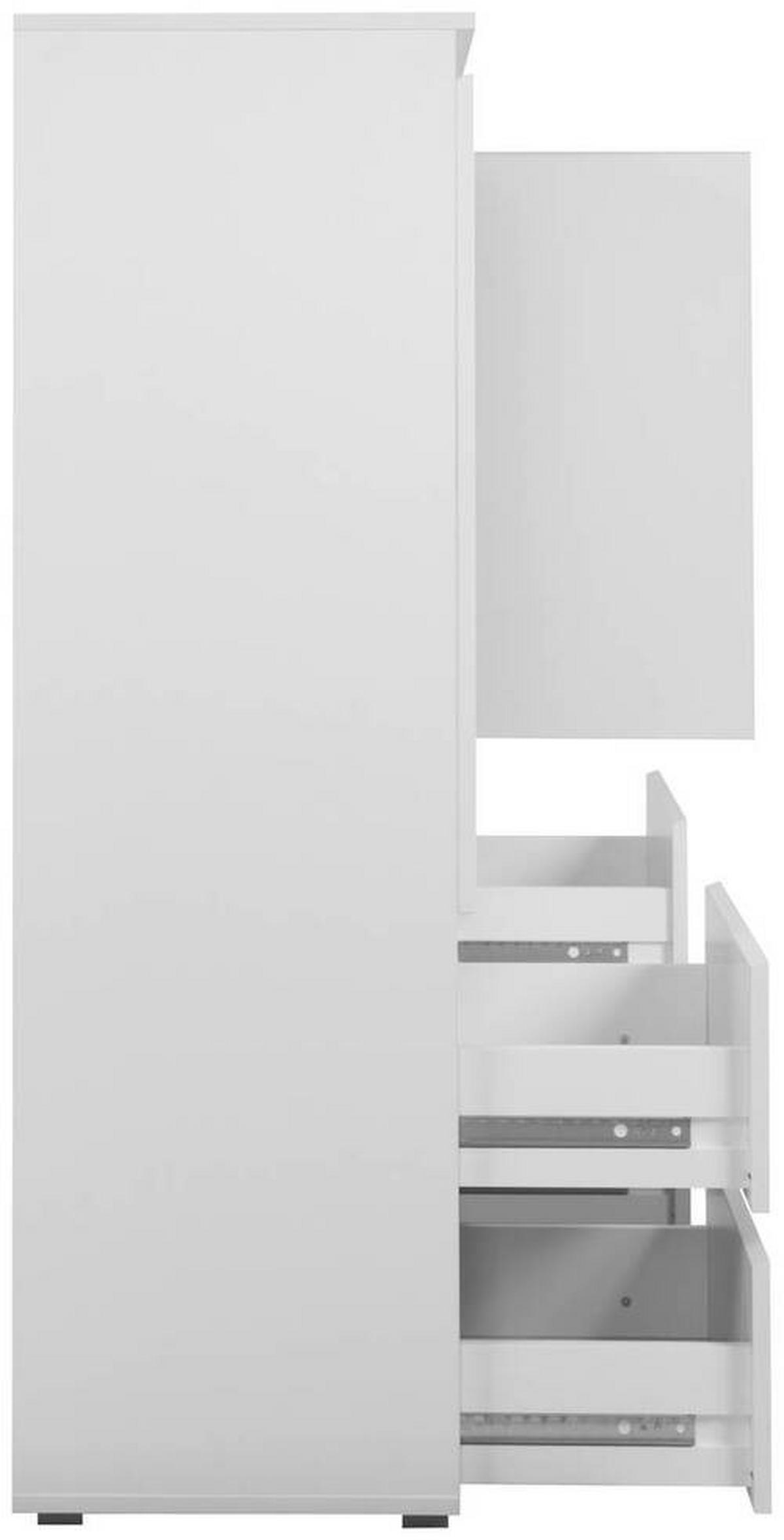HÖG BYRÅ  i 116/131/40 cm  - vit/antracit, Design, trämaterial/plast (116/131/40cm) - MID.YOU