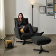 SESSEL in Teddystoff Anthrazit  - Anthrazit/Schwarz, Design, Textil/Metall (60/94/86cm) - Dieter Knoll