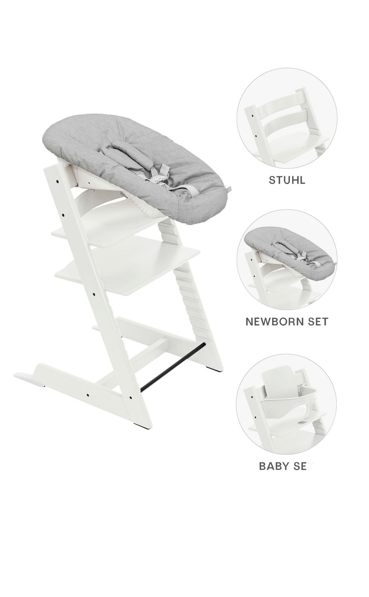HOCHSTUHL-SET Tripp Trapp Bundles  - Weiss, Basics, Holz (87/65/46cm) - Stokke
