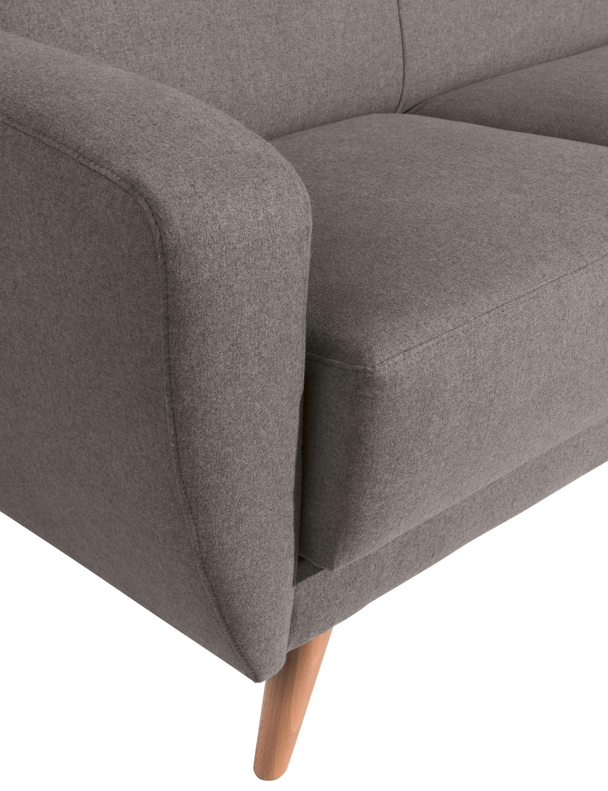2-SITZER-SOFA in Samt, Velours Grau  - Naturfarben/Grau, Design, Holz/Textil (136/85/82cm) - Max Winzer
