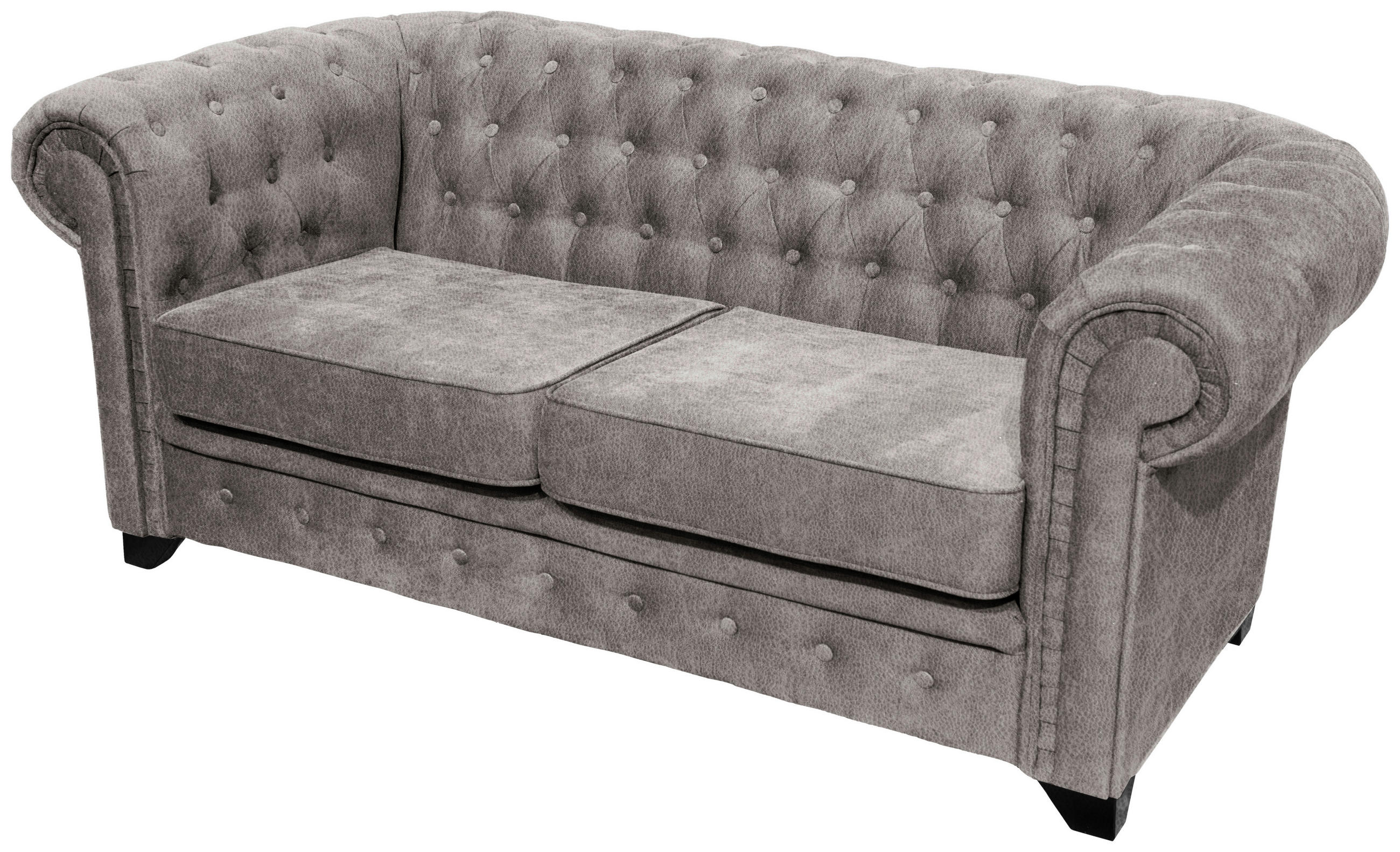 MID.YOU POHOVKA CHESTERFIELD, dřevo, textil, kompozitní dřevo, šedá