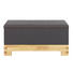 TRUHENBANK Lederlook, Webstoff Wildeiche massiv Braun, Eichefarben, Grau - Eichefarben/Braun, Design, Holz/Textil (121/61/45,5cm) - Linea Natura