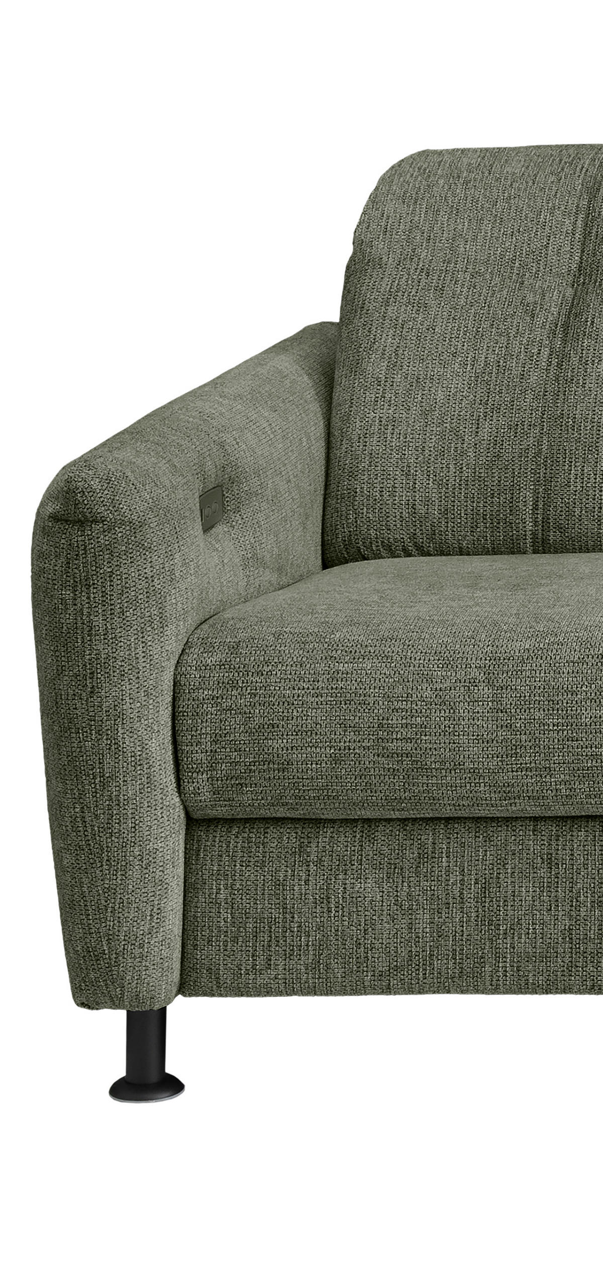 ECKSOFA in Chenille Dunkelgrün  - Dunkelgrün/Schwarz, Modern, Textil/Metall (270/198cm) - Livetastic